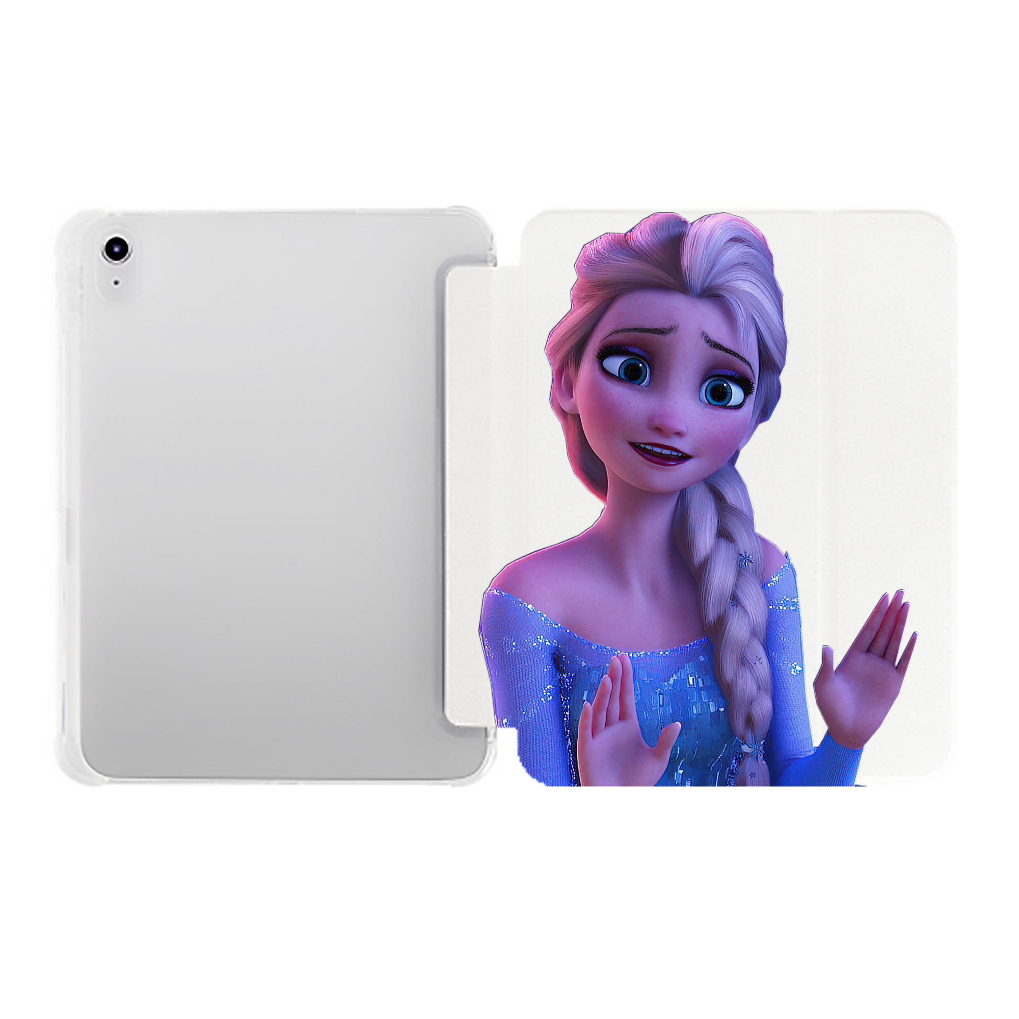 （画像用） アナと雪の女王 アンナ エルサ Frozen Anna Elsa IPad ケース ペン収納付き 三つ折りスタンド PUレザー×シリコン 対応機種9.5/10.5/10.9インチ